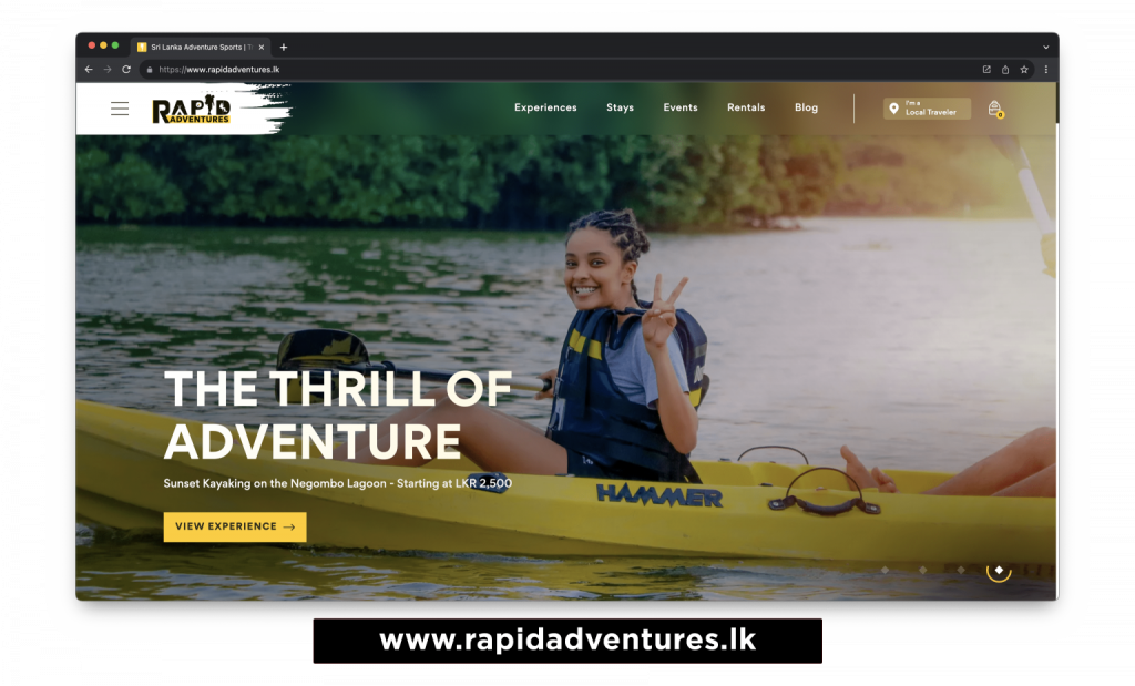 වසරේ ජනප්‍රියතතම සංචාරක වෙබ් අඩවිය සම්මානය Rapid Adventures දිනාගනී