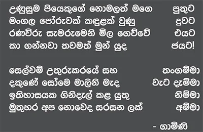 මාතෘකාව - රණවිරු සමරුව තහනම් වචනය - රණවිරුවා!